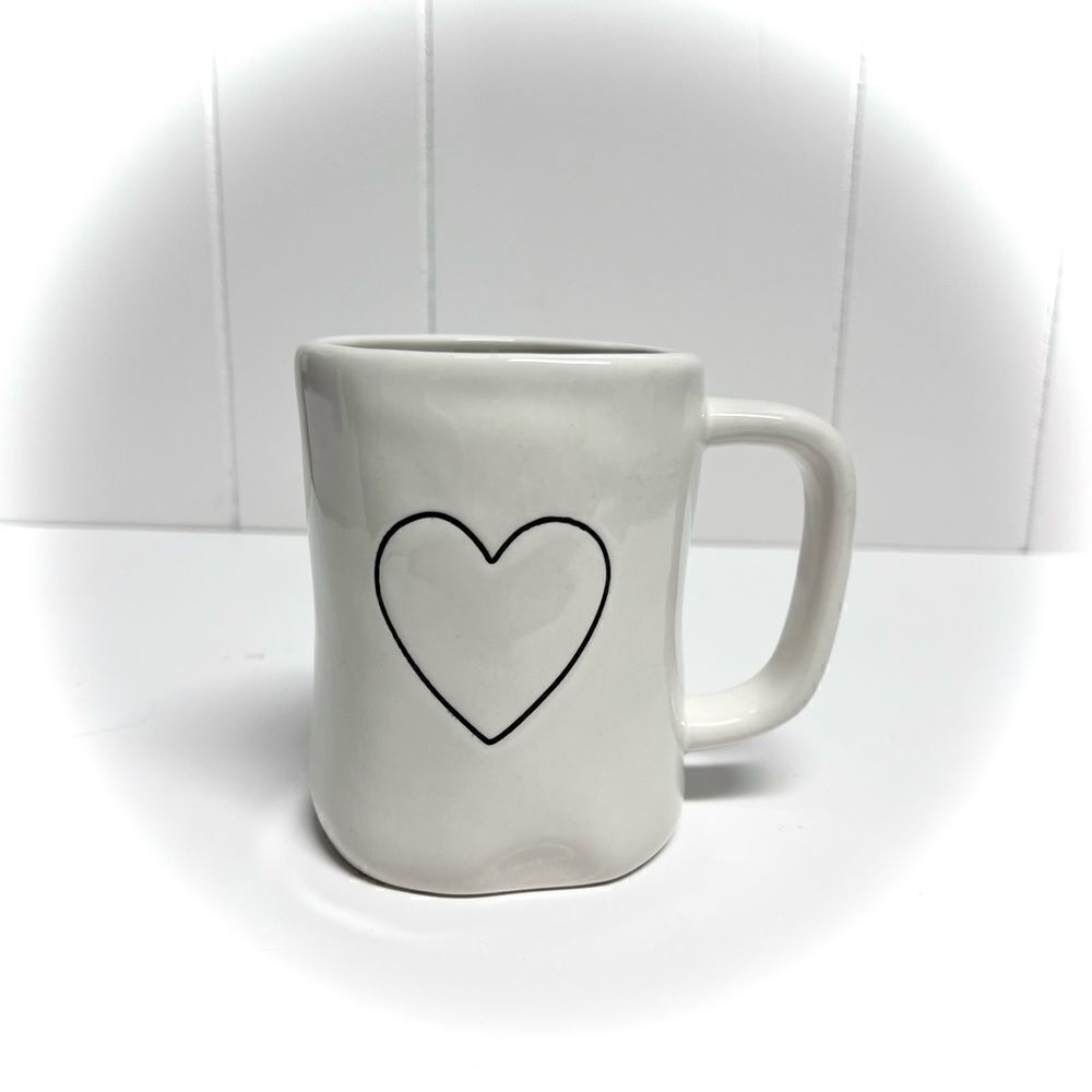 Rae Dunn Double Sided Heart Coffee Mug